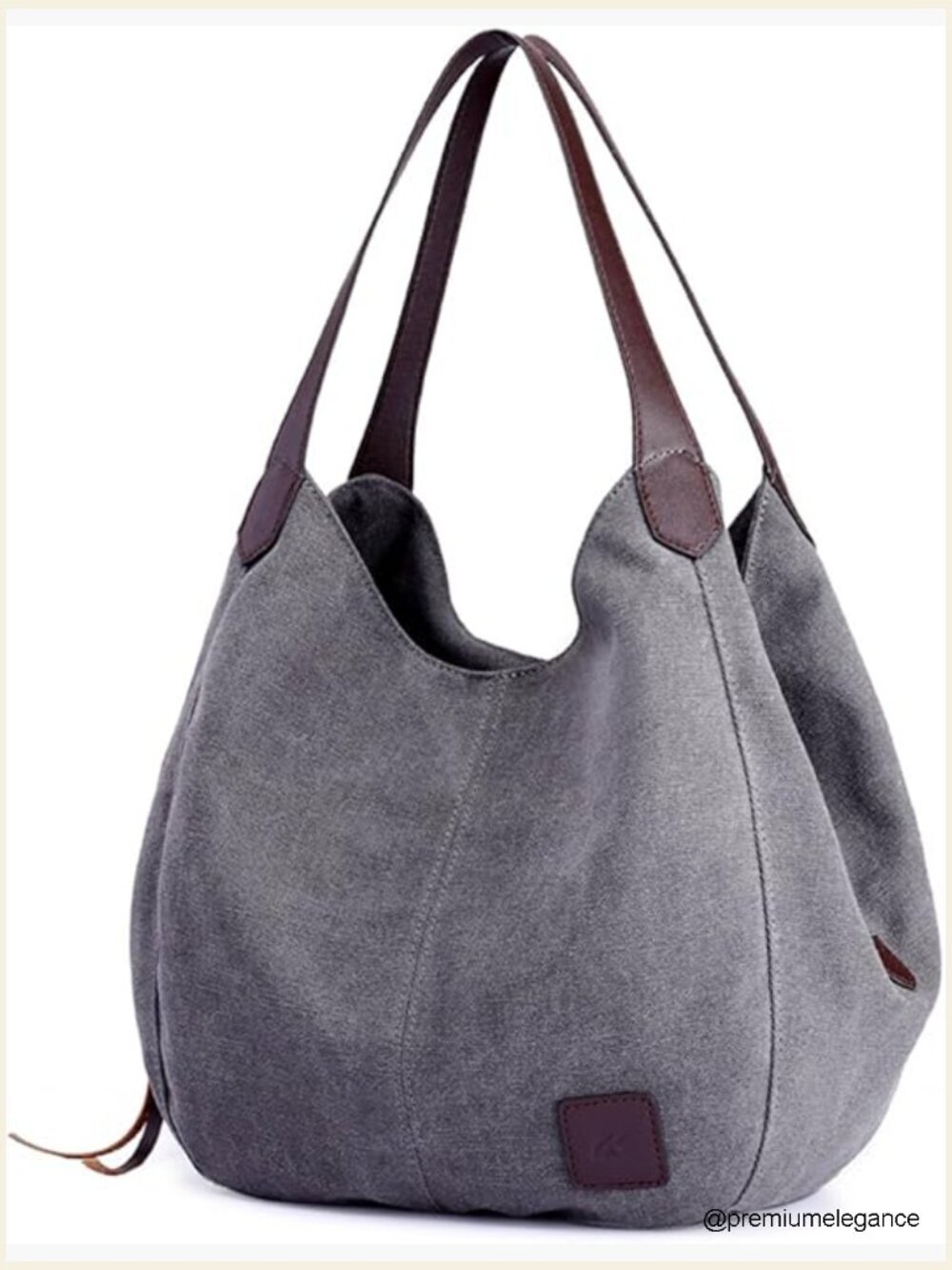 Canvas Tote Bag Multi-pocket Shoulder Handbag Large Capacity